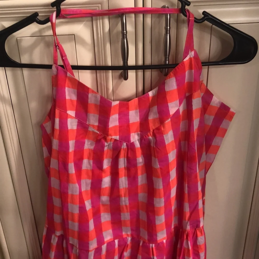 NEW SZ Blockprints X J Crew Tiered Dress 👗 in Gingham - Picture 2 of 14